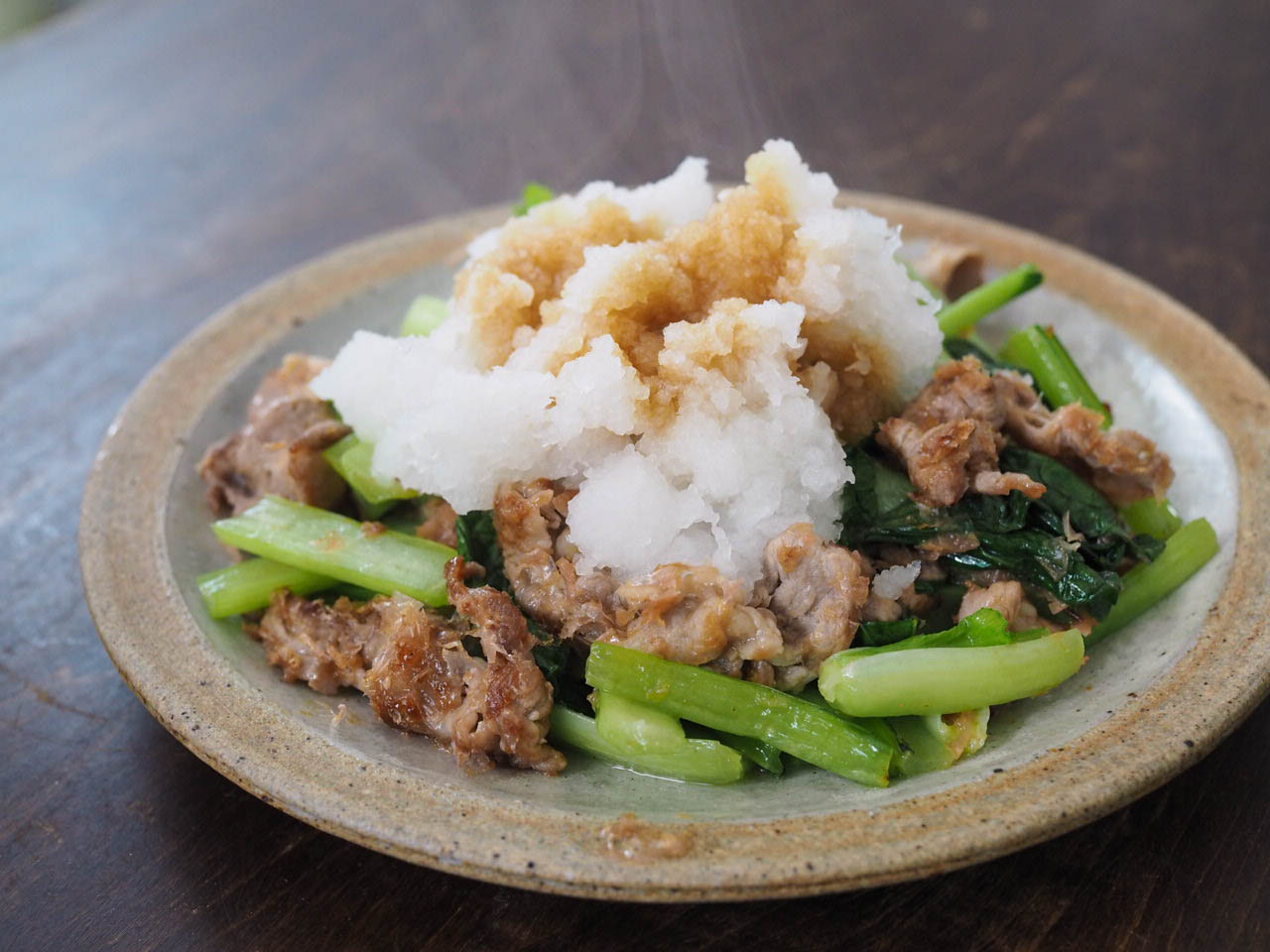 小松菜と豚肉のおろしポン酢 奥薗壽子のなべかまぺえじ